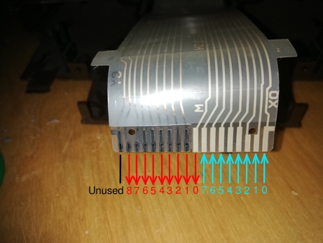 The connector, but understood. The blue pins corresponds to the input pins, and the red one acts as the output pins